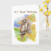 Humor, Cute Owl "Geef een Woot"-betaalkaart Kaart (Gele Bloem)