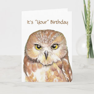Humor,  Cute Owl "Give a Hoot"  Birthday Card Kaart