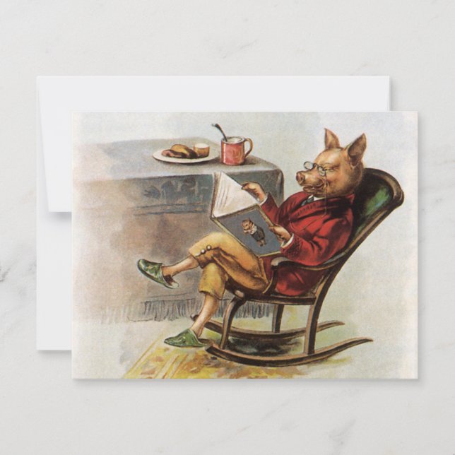  Humor, drager in Rocking-stoel Een boek lezen (Voorkant)
