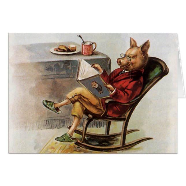  Humor, drager in Rocking-stoel Een boek lezen (Voorkant Horizontaal)