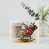  Humor, drager in Rocking-stoel Een boek lezen Briefkaart (Staand voorkant)