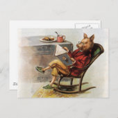  Humor, drager in Rocking-stoel Een boek lezen Briefkaart (Voorkant / Achterkant)