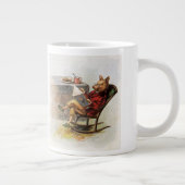 Humor, drager in Rocking-stoel Een boek lezen Grote Koffiekop (Rechts)