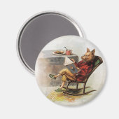 Humor, drager in Rocking-stoel Een boek lezen Magneet (Voorkant / Achterkant)