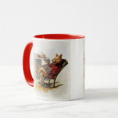 Humor, drager in Rocking-stoel Een boek lezen Mok (Voorkant links)