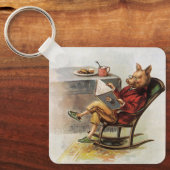 Humor, drager in Rocking-stoel Een boek lezen Sleutelhanger (Voorkant)
