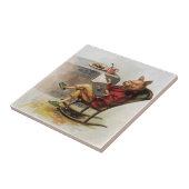  Humor, drager in Rocking-stoel Een boek lezen Tegeltje (Zijkant)