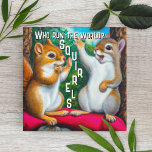Humor eekhoorn | Funny Squirrelly Art Cute Fridge Magneet<br><div class="desc">Fun eekhoornkoelmagneten. Wie heeft er echt de leiding over de wereld? Eekhoorns. Twee schattige vrienden en deze eekhoorn kunstfribons. Geschil geschenken voor alle eekhoornliefhebbers.</div>