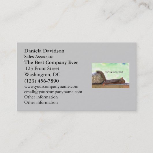 Humor eekhoorn visitekaartje (Voorkant)