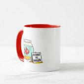 Humor: Een rode vis in zijn pot. Mok (Voorkant links)