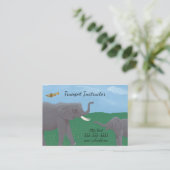 Humor Elephants Trumpet Instructor Visitekaartjes (Staand voorkant)