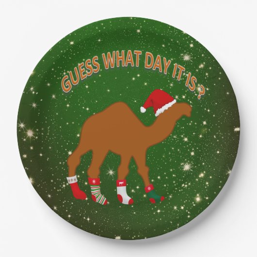 Humor en kerstmis papieren bordje (Voorkant)