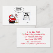 Humor Eye Doctor kerstseizoen Visitekaartje (Voorkant / Achterkant)