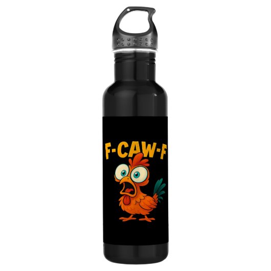 Humor Funny Crow F-Caw-F Gothic Waterfles (Voorkant)