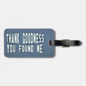 Humor Funny Travel Luggage Modern Blue Bagagelabel (Achterkant horizontaal)