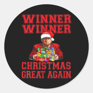 Humor Funny Trump Winner Christmas Great Ag Ronde Sticker