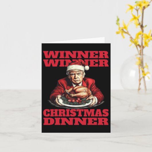 Humor Funny Trump Winner Kerstdiner M Kaart (Gele Bloem)
