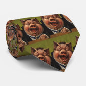 Humor, Funny Victoriaans Pig Laughing Stropdas (Opgerold)