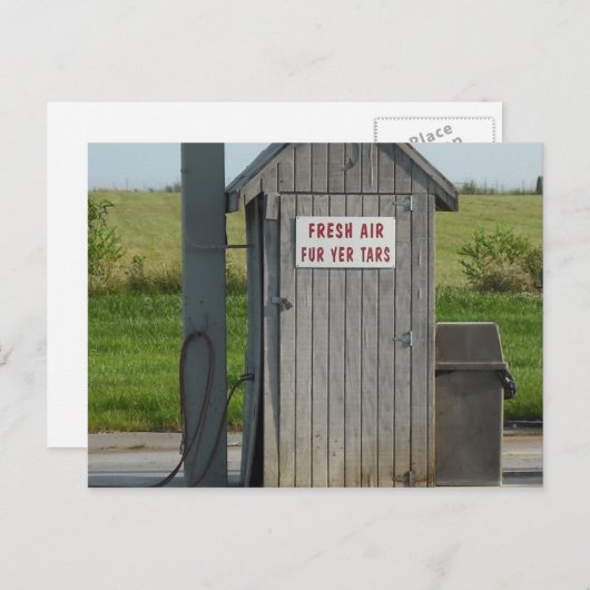 Humor gasstation briefkaart (Voorkant / Achterkant)