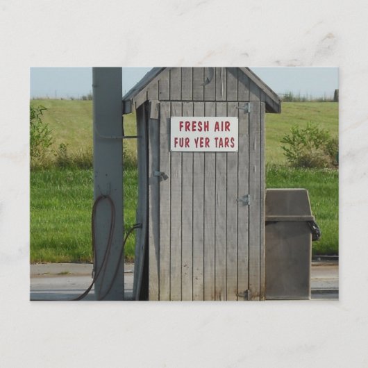 Humor gasstation briefkaart (Voorkant)