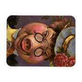  Humor, Gekke en grappig Victoriaans Lady Pig Magneet (Horizontaal)
