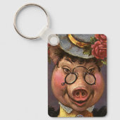  Humor, Gekke en grappig Victoriaans Lady Pig Sleutelhanger (Voorkant)