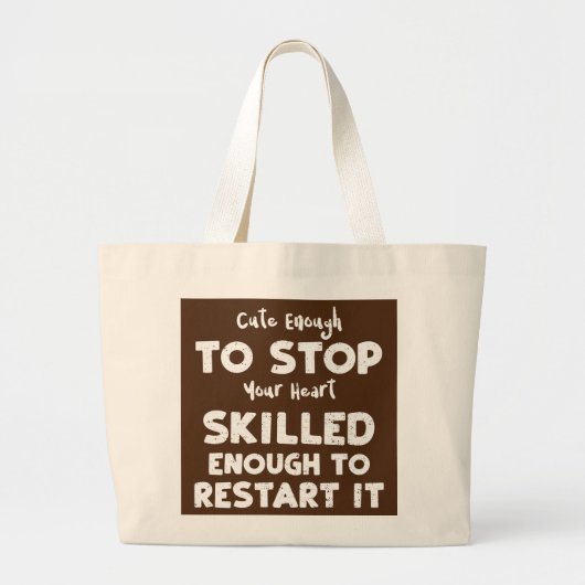 Humor genoeg om uw hart te stoppen grote tote bag (Voorkant)