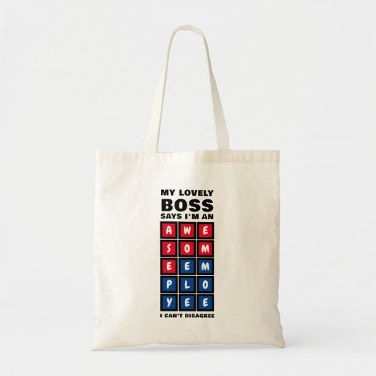 Humor GEWELDIGE EMPLOYEE Boss Tote Bag (Voorkant)