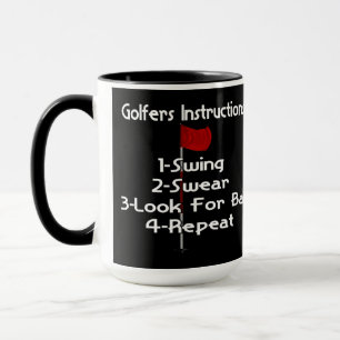 Humor Golfers Instructies Mok