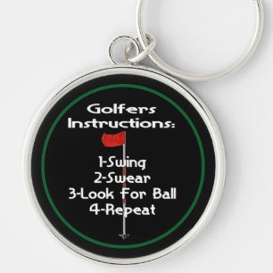 Humor Golfers Instructies Sleutelhanger