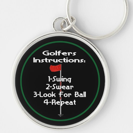Humor Golfers Instructies Sleutelhanger (Voorkant)