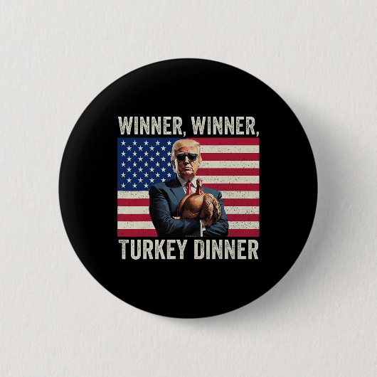 Humor Grappig Trump Winner Turkije Diner dan Ronde Button 5,7 Cm (Voorkant)