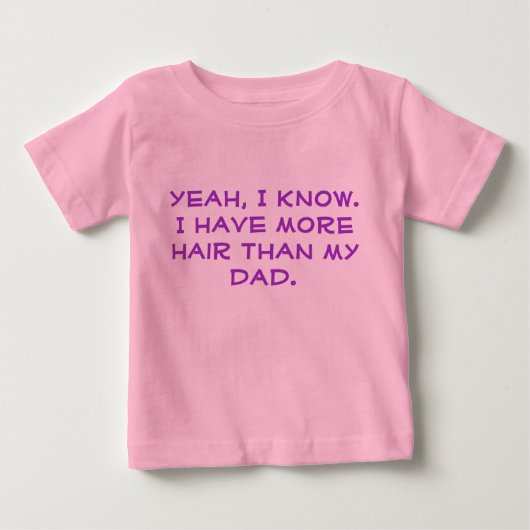 Humor Grappige Baby "meer haar dan papa" (Voorkant)