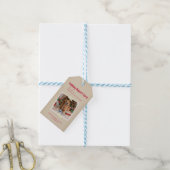 Humor Grappige Hond Gefotografeerd Foto Kerst Vaka Cadeaulabel (Met Touw)