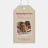 Humor Grappige Hond Gefotografeerd Foto Kerst Vaka Cadeaulabel (Voorkant)