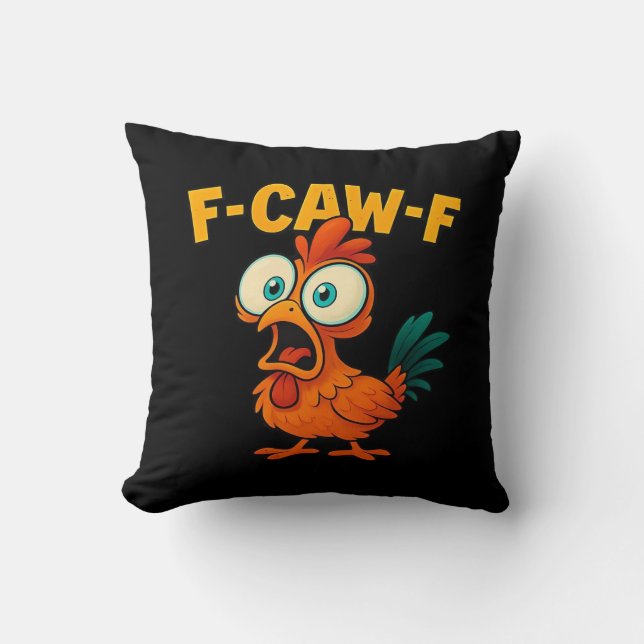 Humor Grappige Kraai F-Caw-F Gotisch Kussen (Voorkant)