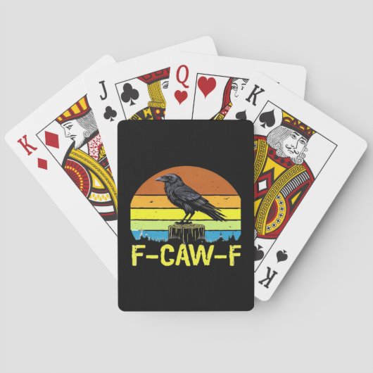 Humor Grappige Kraai F-Caw-F Gotisch Pokerkaarten (Achterkant)