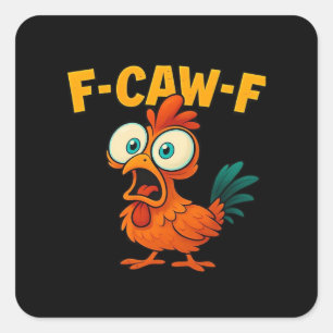 Humor Grappige Kraai F-Caw-F Gotisch Vierkante Sticker