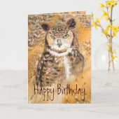 Humor Great Horned Owl - Wild & Crazy Friend Kaart (Gele Bloem)
