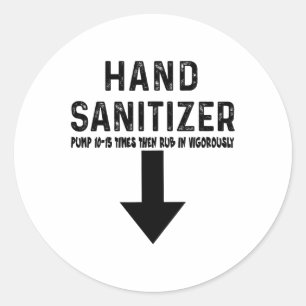 Humor handdesinfectiemiddel ronde sticker