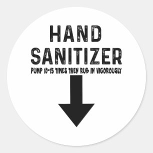 Humor handdesinfectiemiddel ronde sticker