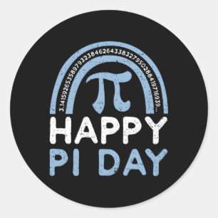 Humor Happy Pi Day Pi Day Gezegden Ronde Sticker