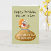 Humor Idiot Free Birthday voor je schoonmoeder Kaart (Gele Bloem)