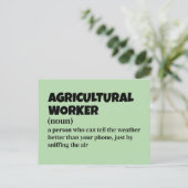 Humor in de landbouw – Funny Worker Definition Feestdagenkaart (Staand voorkant)