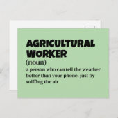 Humor in de landbouw – Funny Worker Definition Feestdagenkaart (Voorkant / Achterkant)