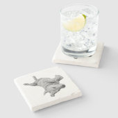 Humor in rust stenen onderzetter (Zijkant)