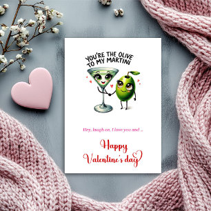 Humor, jij bent de olijf in mijn martini Valentijn Feestdagenkaart