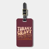 Humor kalkoen jus bonen en broodjes Thanksgiving Bagagelabel (Voorkant verticaal)