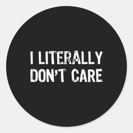 Humor kan me letterlijk niets schelen ronde sticker (Voorkant)