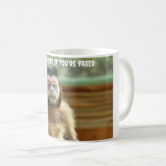 Humor koffie-mok Covid Vaccine apentop Koffiemok (Voorkant rechts)